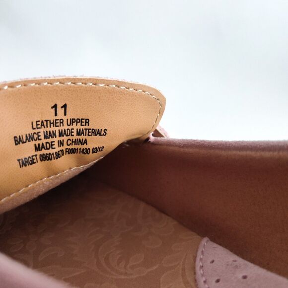 Merona Penny Loafers Size 11 Pastel Pink Slip On Suede Preppy Flat Comfort Shoes - Picture 9 of 10